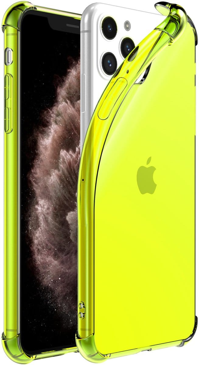 Smartphonica iPhone 11 Pro transparant siliconen hoesje - Neon Geel geschikt voor iPhone 11 Pro
