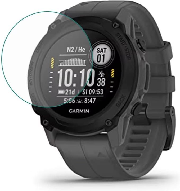 Screenprotector geschikt voor Garmin Descent G1 - Volledige Cover Smartwatch - Hoge Kwaliteit Screen Protector - PMMA - 1 stuks – TechDefend