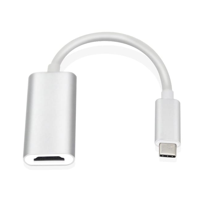 Oneay USB 3.1 Type-C Adapter – Type-C naar HDMI TV-videoconverter voor pc, laptop, computer en mobiele telefoon – (4K60hz,Zilver)