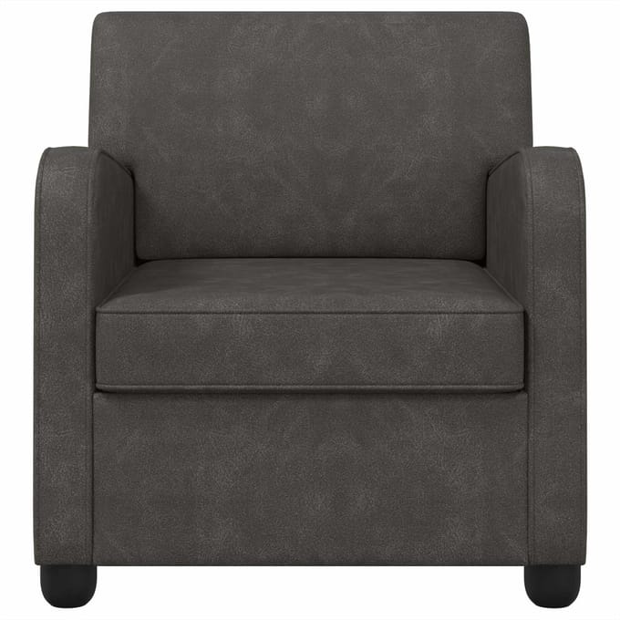 vidaXL - Fauteuil - Antiek - zwart - Kunstleer