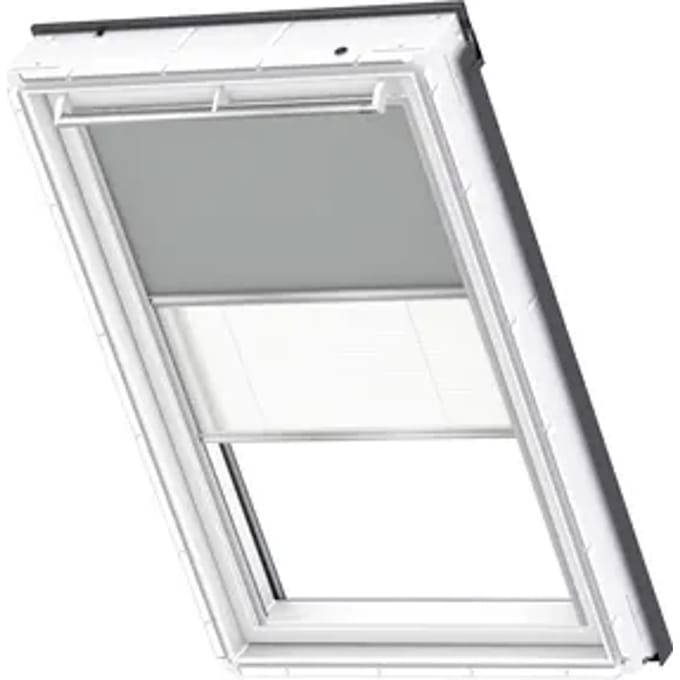 Velux Verduisterend Rolgordijn Dfd C04 0705s - Manueel - Grijs En Wit