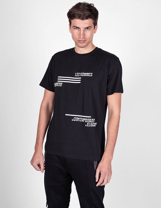 Les Hommes T-shirt Contemporary Mannen zwart