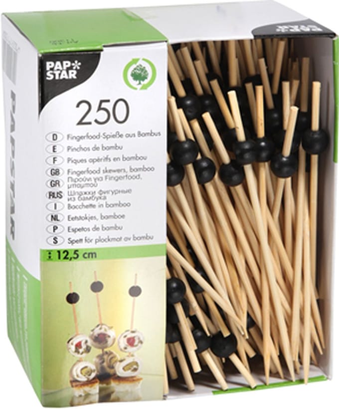 Papstar - Bolprikkers -  Bamboe -  12,5 cm - 250 stuks