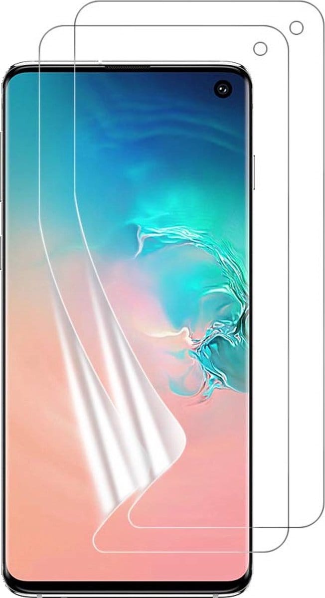 Screenprotector voor Samsung Galaxy S10 - 2 stuks Beschermende kunststoffen transparante plastic schermfolie