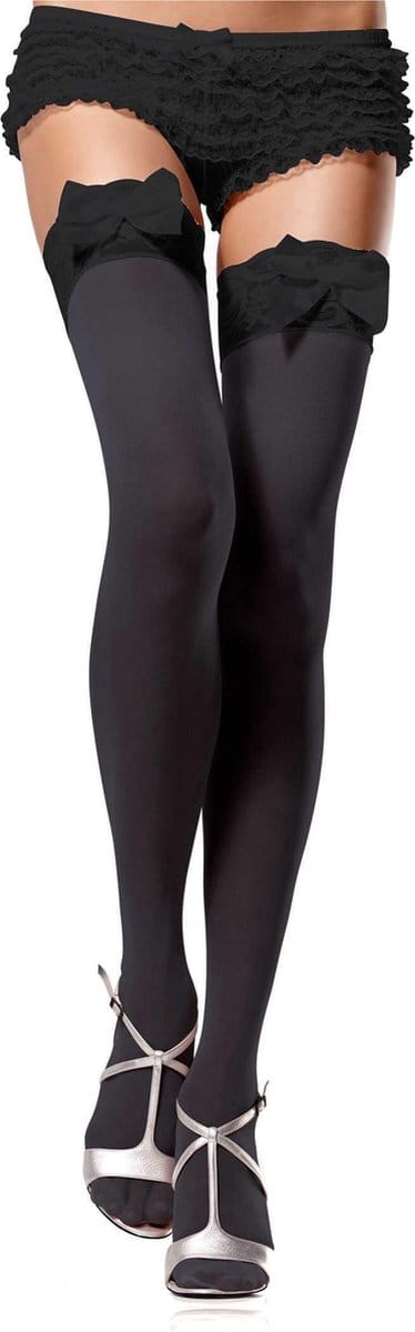 Kousen met kanten rand en strik dames Leg Avenue