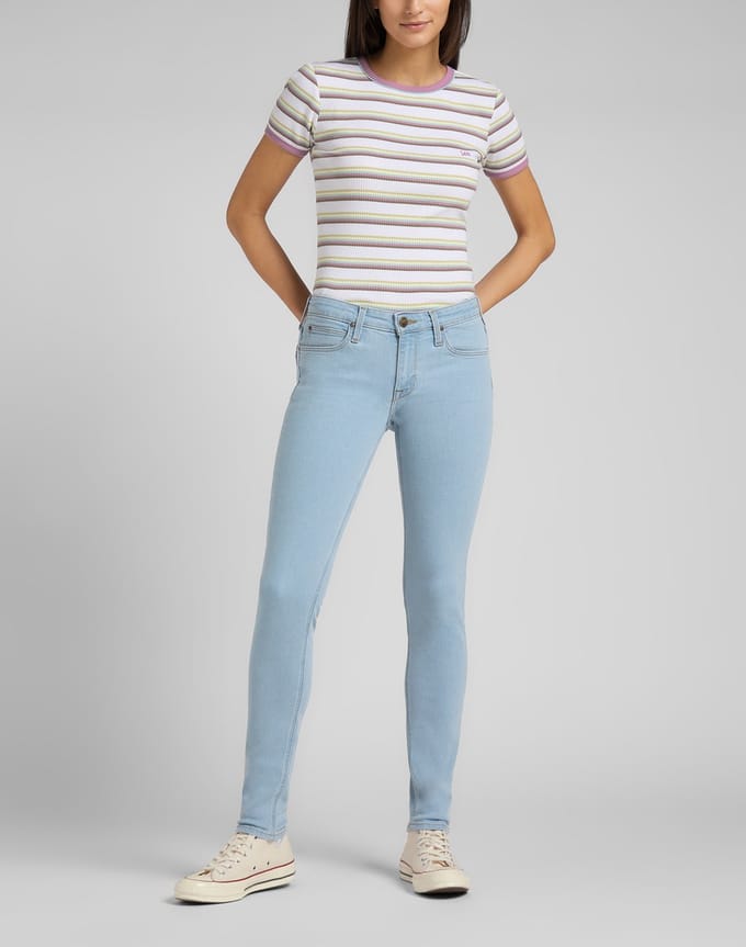 Lee Dames Stripe Tee shirt - Maat M - Gemengde Kleuren