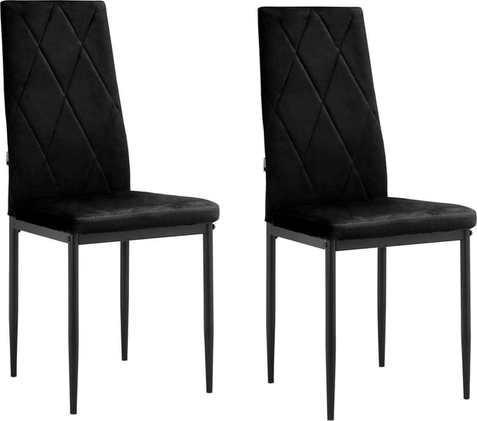 Melly-Eetkamerstoel - Zwart - Set van 2