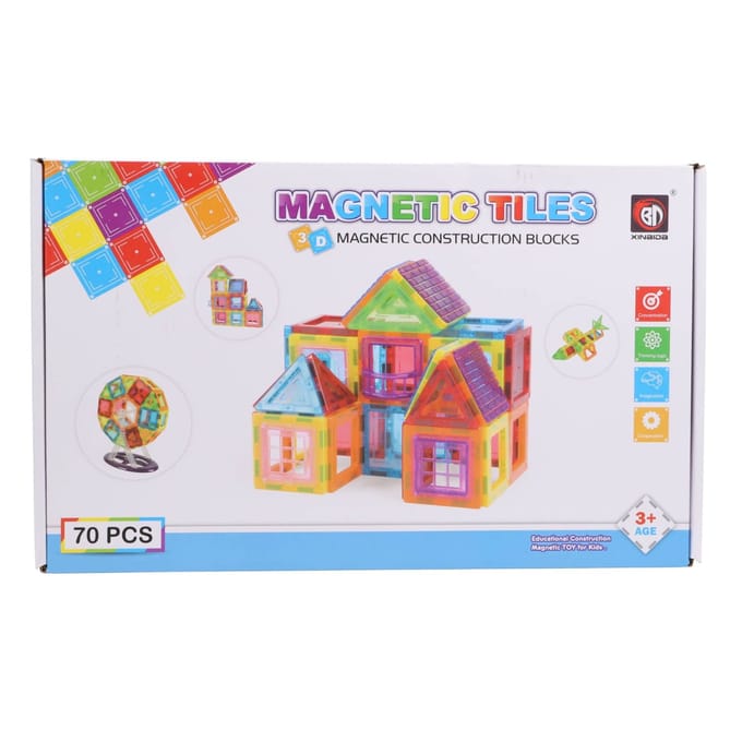 Magnetische Tegels | 70 Delig | Voor Kinderen | Multi-Kleur