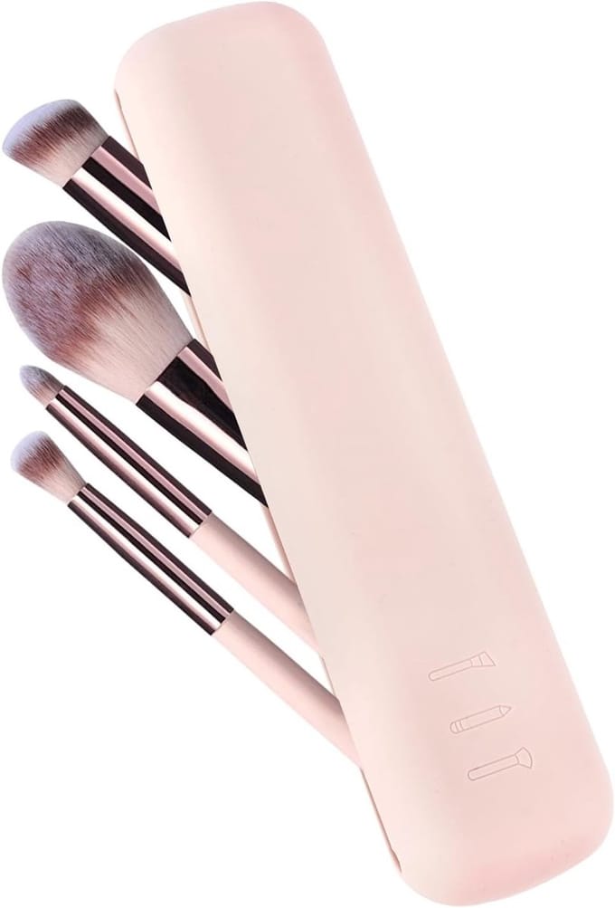 Siliconen Make-up Borstelhouder - Draagbare Opbergoplossing voor Lipstick, Oogschaduw en Mascara, 20x5.5cm