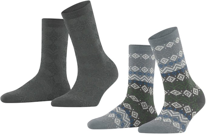Esprit Fair Isle Sokken Dames 2-PACK  17377 0050 sortiment 39-42