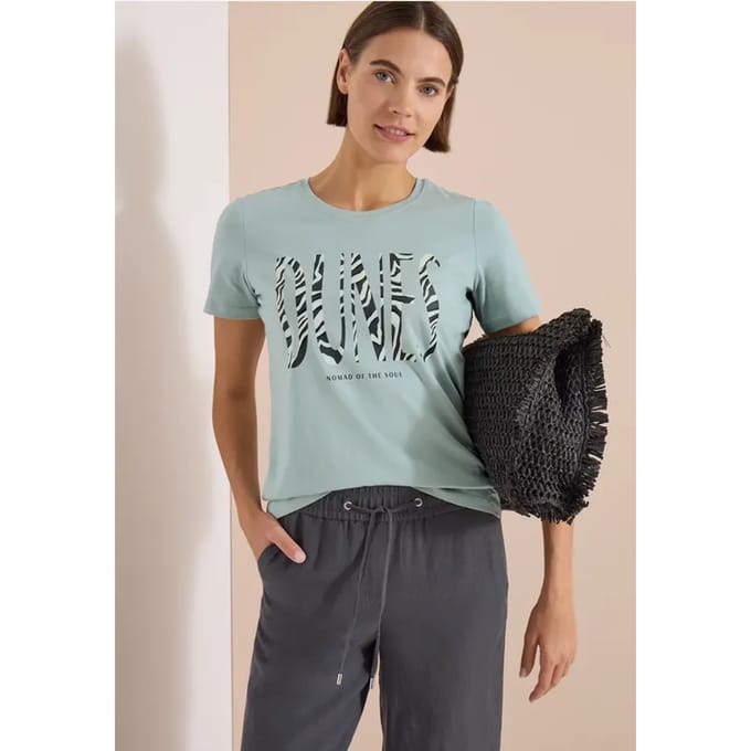 Shirt met ronde hals en frontprint