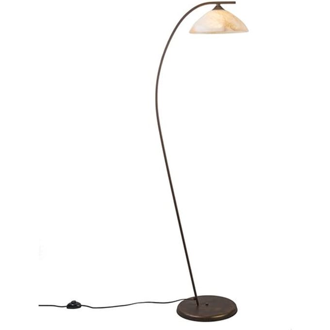 incompleet - QAZQA Scorze 1 - Vloerlamp - 1 Lichts - 47 cm - bruin