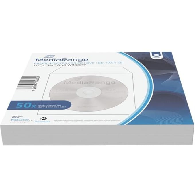CD-/DVD papieren hoesjes, hersluitbaar, zichtvenster, wit, 50 stuks