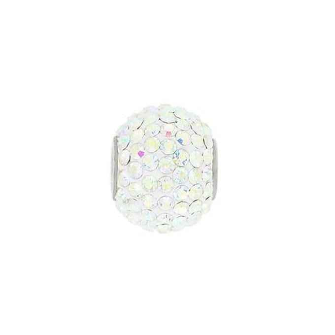 Blinx Jewels Zilveren Hanger Witte Bol Steentjes Strass