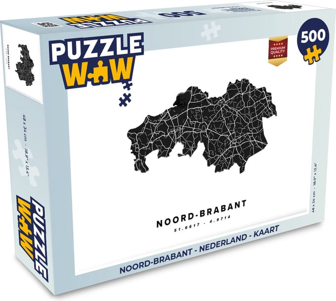 Puzzel Noord-Brabant - Nederland - Kaart - Legpuzzel - Puzzel 500 stukjes