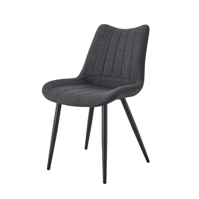 Anthracite stoel set van 2 - Moderne 4-foot eetkamerstoel met quilted rug - 53cm
