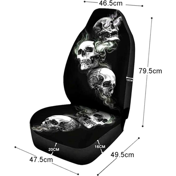 Autostoelhoezen Waterdicht Halloween Skelet Ademend Autostoelhoes Beschermer Compatibel voor zwart