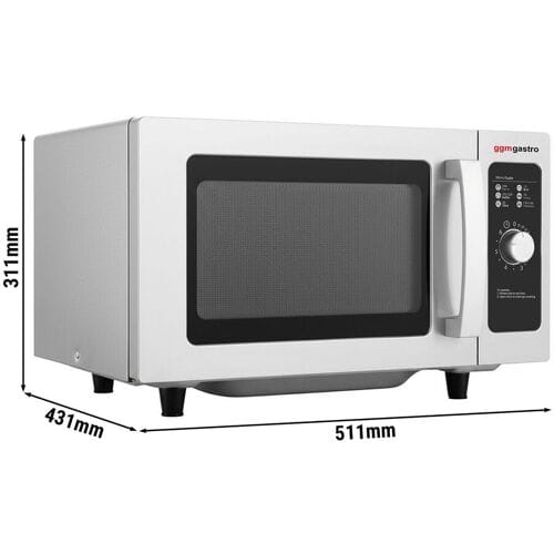 GGM Gastro Mikrowelle - 25 Liter - 1 kW - Manuell Zilver