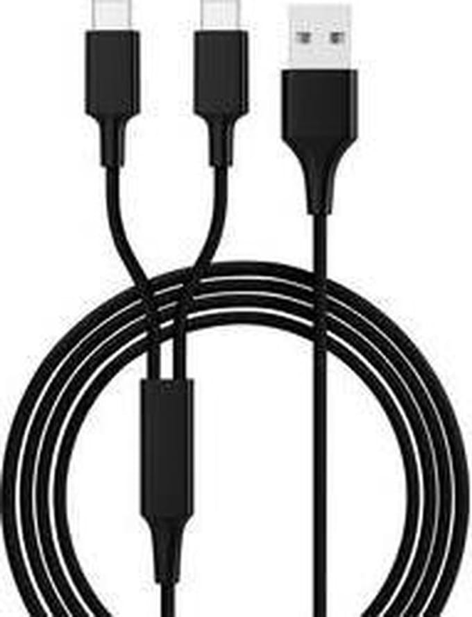 Smrter SMRTER_HYDRA_DUO_C_BK USB-laadkabel USB 2.0 USB-A stekker, USB-C stekker 1.20 m Zwart Textielmantel