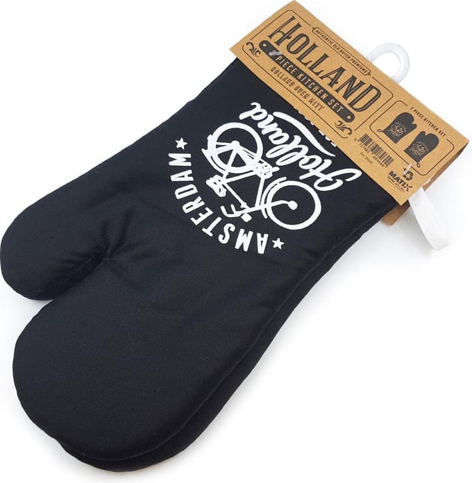 Oven Handschoenen - Zwart - Amsterdam - Souvenir - Een Paar