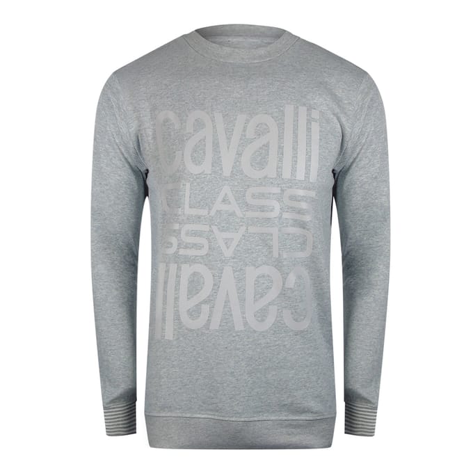 Cavalli Class Multi Logo Grijs Sweatshirt