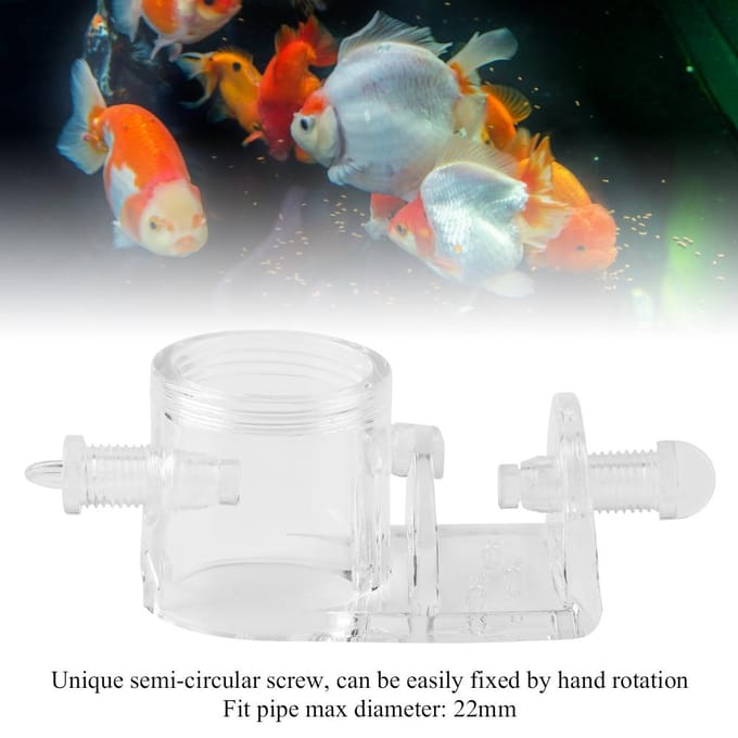 Collier de serrage en acrylique pour tuyau d'aquarium de 22 mm de diamètre white
