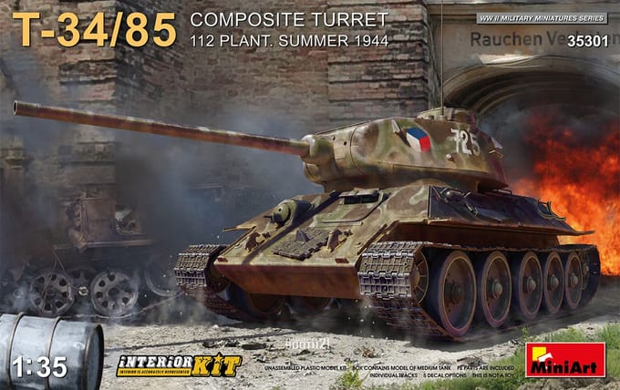 1:35 MiniArt 35301 T-34/85 Composite Turret 112 Plant Summer 1944 w/ Interior Plastic kit,