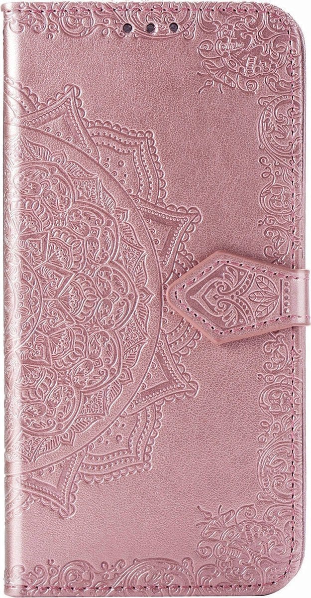 New Age Devi - 2 Stuks Roze Hoesje Met Pasjeshouder geschikt Voor Samsung Galaxy A51 - Mandala Bookcase
