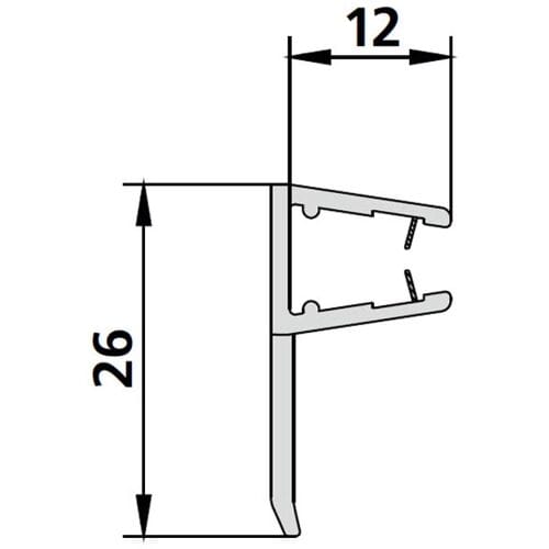 Kermi gasket vertical for Ibiza 2000 quadrant with sliding doors 6025181