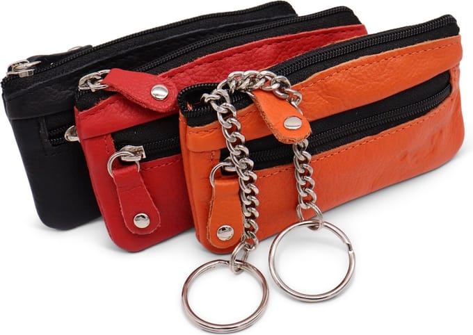 Safekeepers Leren Sleuteltasje - Compact Sleuteletui - Bundel 2 of 3 Stuks