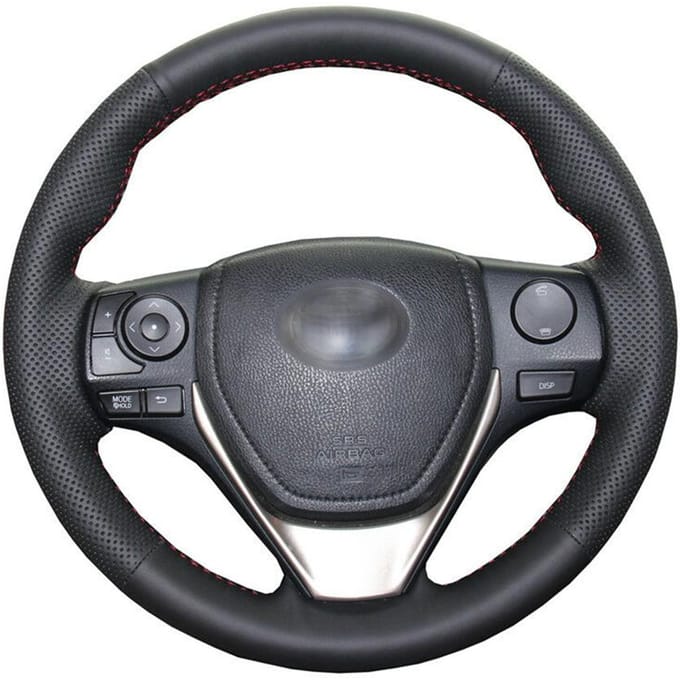 Housse de volant de voiture à coudre à la main, pour Toyota RAV4 2013 – 2018 Corolla 2014-2018 gray