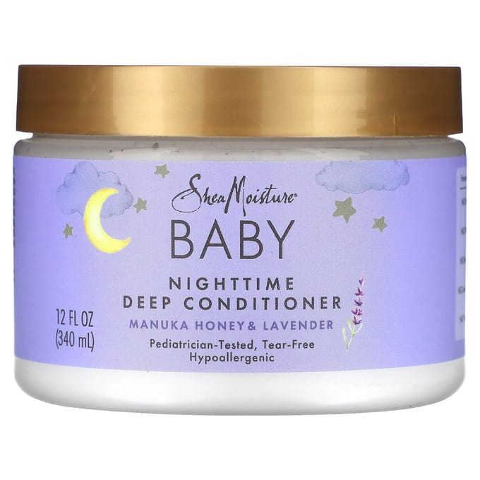 SheaMoisture, Baby, Après-shampoing de nuit en profondeur, miel de Manuka et lavande, 12 fl oz (340ml) beige