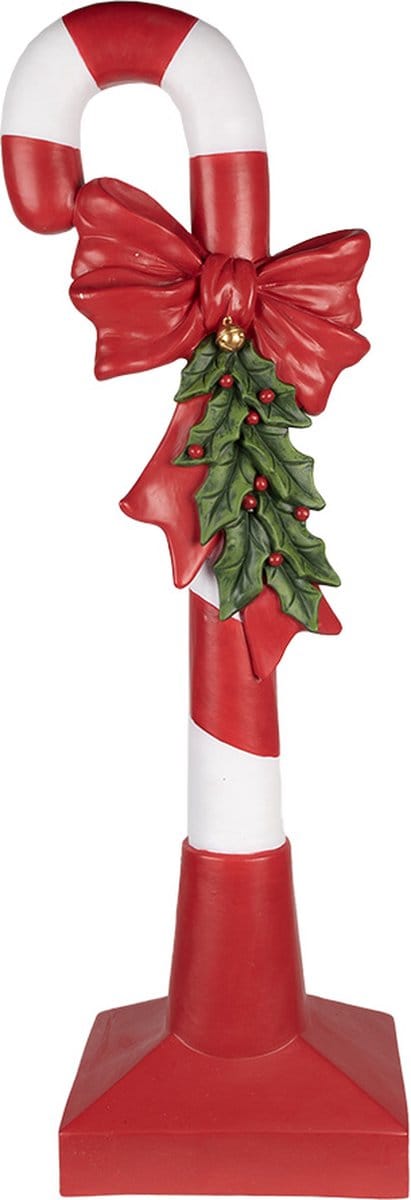 Clayre & Eef Kerstdecoratie Beeld Zuurstok 100 cm Rood Wit Polyresin