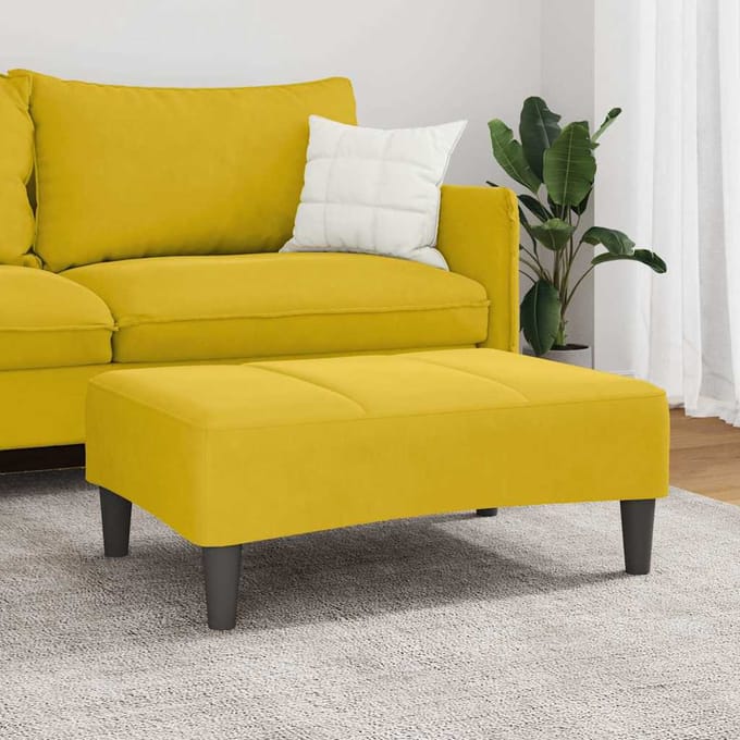 vidaXL Voetenbank 77x55x31 cm fluweel geel