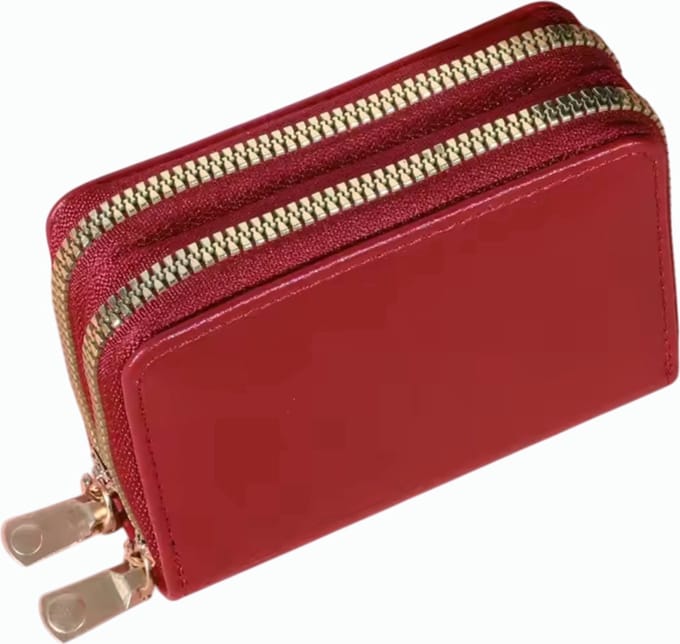 Jumada's Dames Portemonnee - Leer- Immitatieleer - Rood - Pasjeshouder - Pasjes - Portemonnee