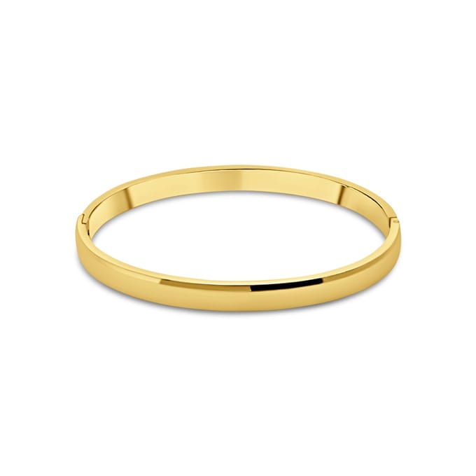 CO88 Collection 8CB-91375 – Brede Dames Bangle Armband – Goudkleurig – RVS – Cadeau voor Vrouwen