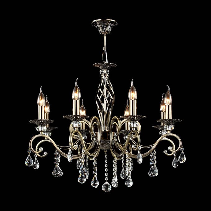 Maytoni Grace kroonluchter 8-lamps messing/wit