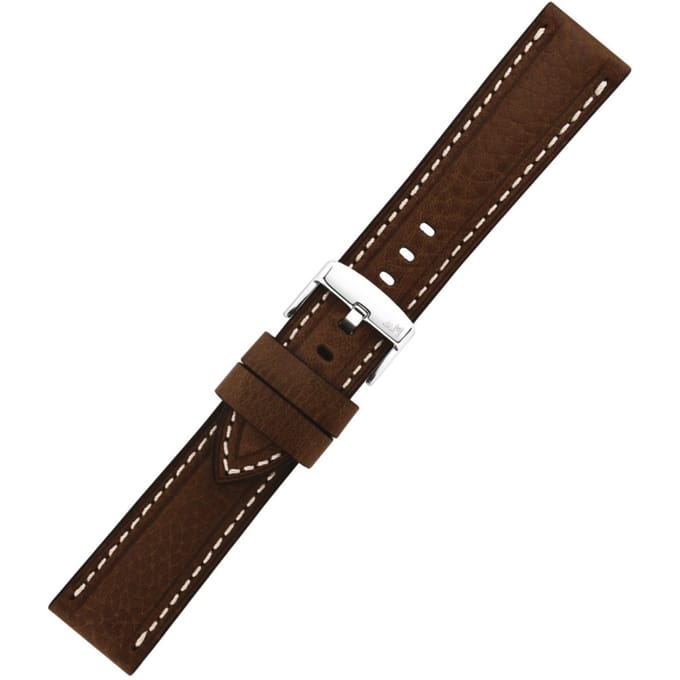 Morellato Horlogeband Leer Bruin 22mm Zilverkleurige Sluiting