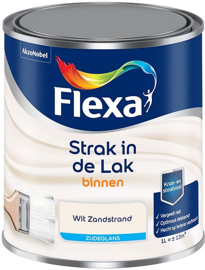 Flexa - Strak In De Lak Binnenlak Zijdeglans - Wit Zandstrand - Mengverf - 1 L