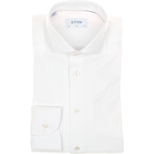 Eton Overhemd Uni Four-Way Stretch Wit / male