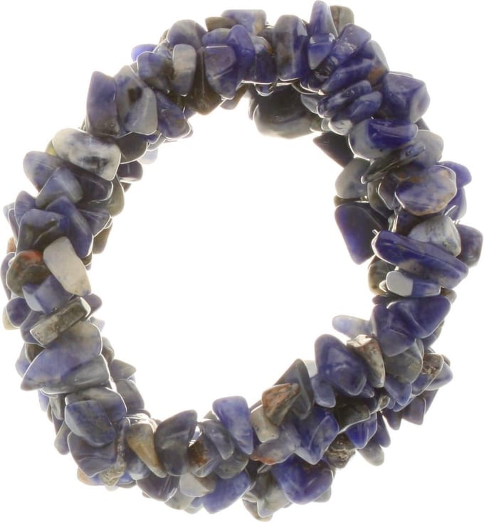 Behave - Armband -Natuursteen - Blauw Paarse - Elastisch