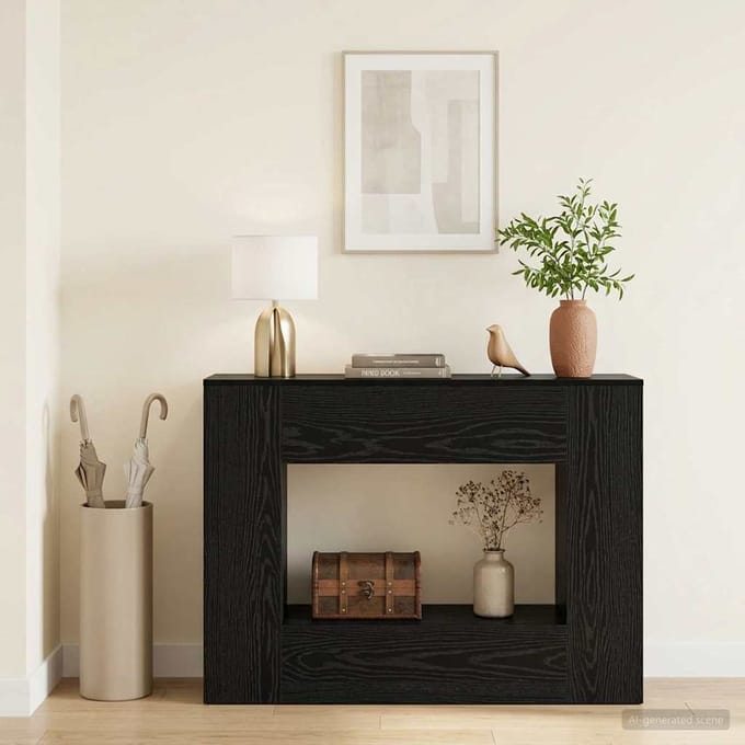 vidaXL - Zwarte - Eik - 101 - x - 30 - x - 74 - cm
