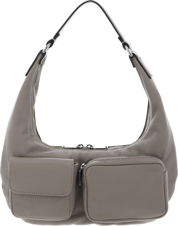 abro Leren Schoudertas Leather Dalia Hobo Bag Siena Grijs