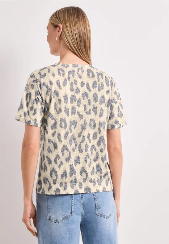Shirt in burnout-look met leo-opdruk