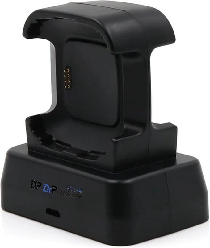 DrPhone DualFB - Dubbele laaddock - Oplader - Lader - Oplaad station - Geschikt voor Fitbit Versa 1- Zwart