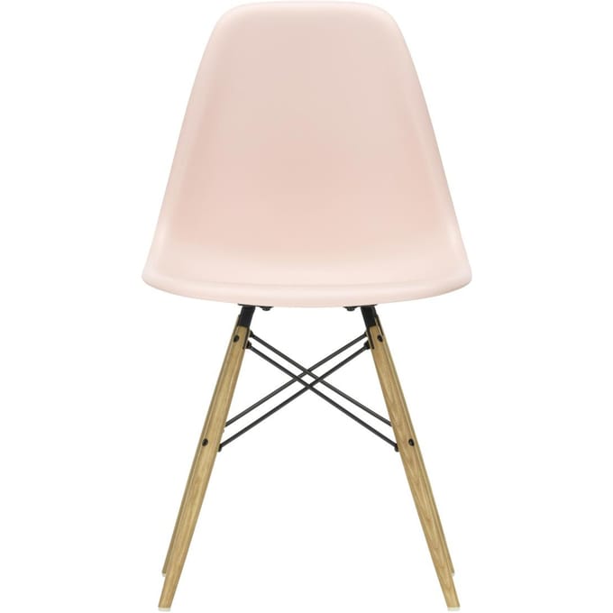 Vitra - DSW Eames Plastic Sidechair - honingkleurig essenhout - zachtroze RE