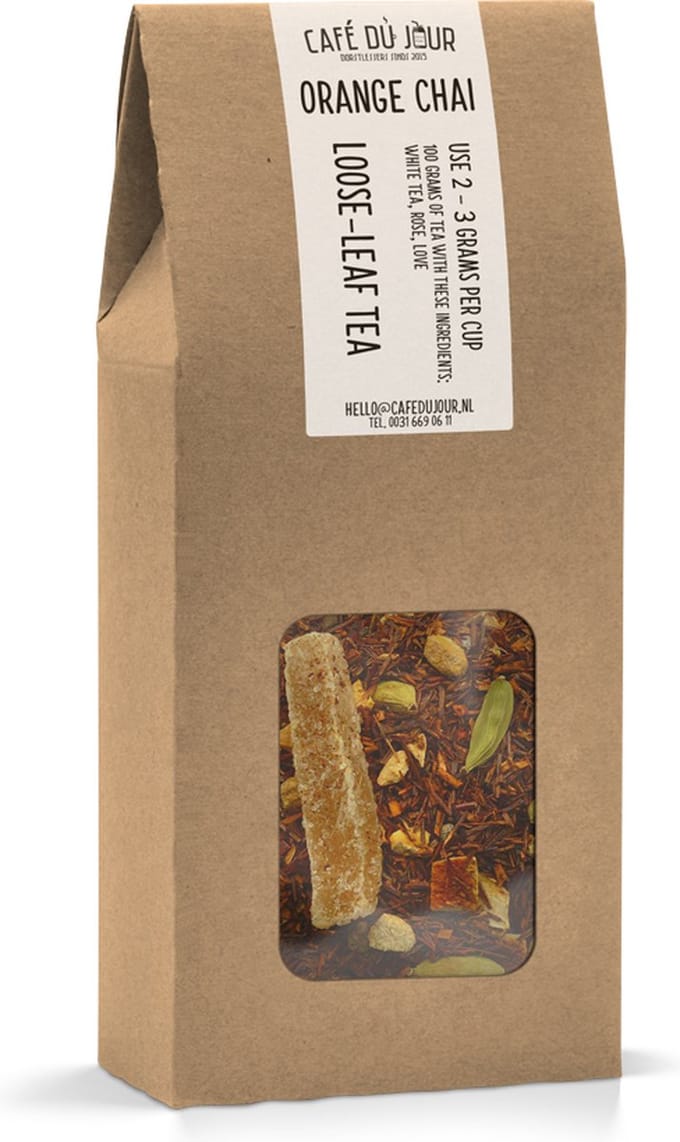 Orange Chai - rooibos thee 100 gram - Café du Jour losse thee
