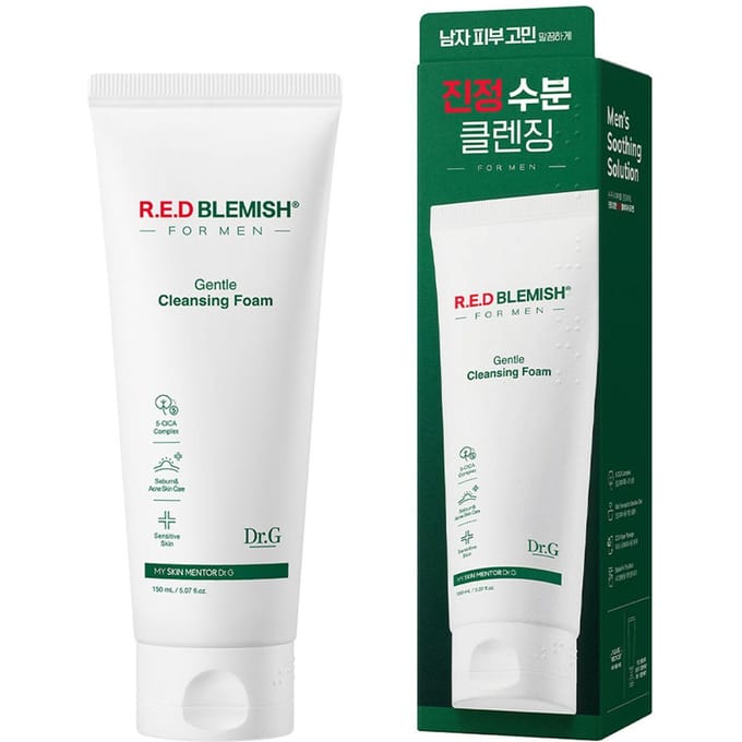 Dr.G Red Blemish Pour Hommes Mousse Nettoyante Douce Rafraîchissante Hydratante 150ml