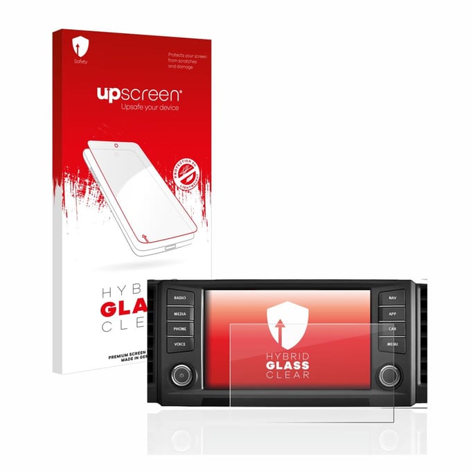 upscreen - Screenprotector voor Seat Leon 5F 2018 Media System Plus 2016 8" - Folie Beschermfolie Beschermglas transparant