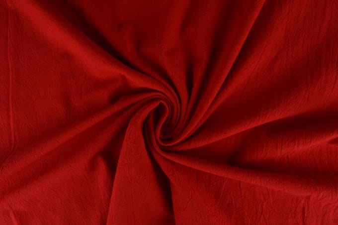 Gewassen katoen stof - Rood - 30 meter
